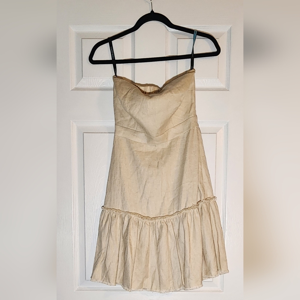 NWT Vintage Cynthia Rowley Linen Strapless Dress 0